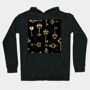 Seamless Pattern with Golden Keys Hoodie